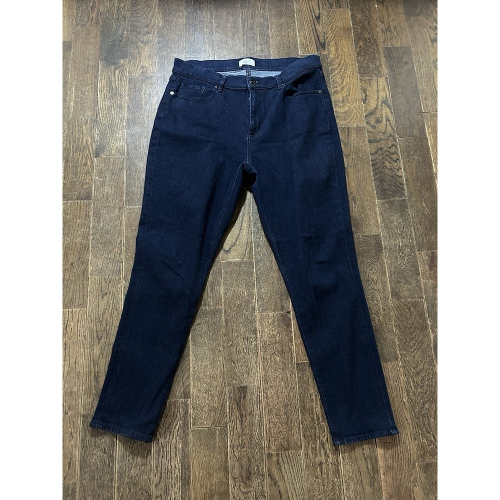Loft Womens Blue Solid Dark Skinny‎ Jeans Excellent Condition All Season Size 12